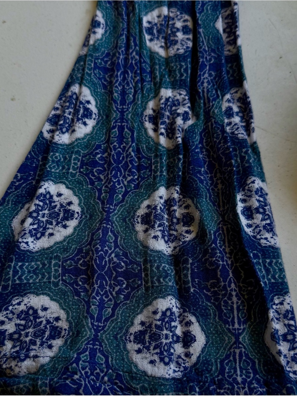 Free People Blue Printed Tie-Front Blouse - Picture 3 of 4